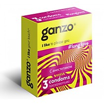 Презервативы с анестетиком для продления удовольствия Ganzo Long Love - 3 шт.